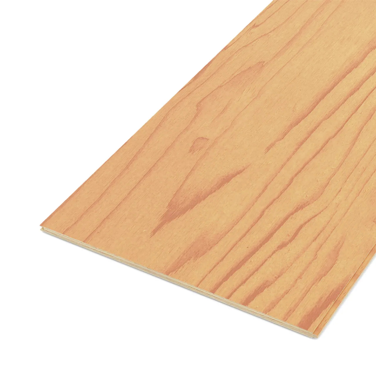A single rectangular plank of light-colored laminate flooring with a natural grain pattern resembles the refined look of Go Build’s 23/32 in. x 4 ft. x 8 ft. DryPly Tongue & Groove Plywood, The Fastest Way To Build.